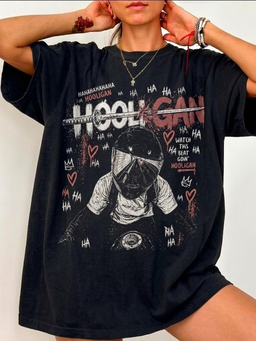 Hooligan Rider Tee, K-Pop Street Style Graphic Shirt